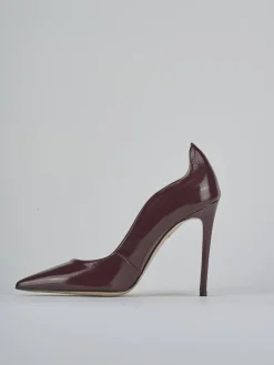 Décolleté tacco 10cm vernice bordo'
