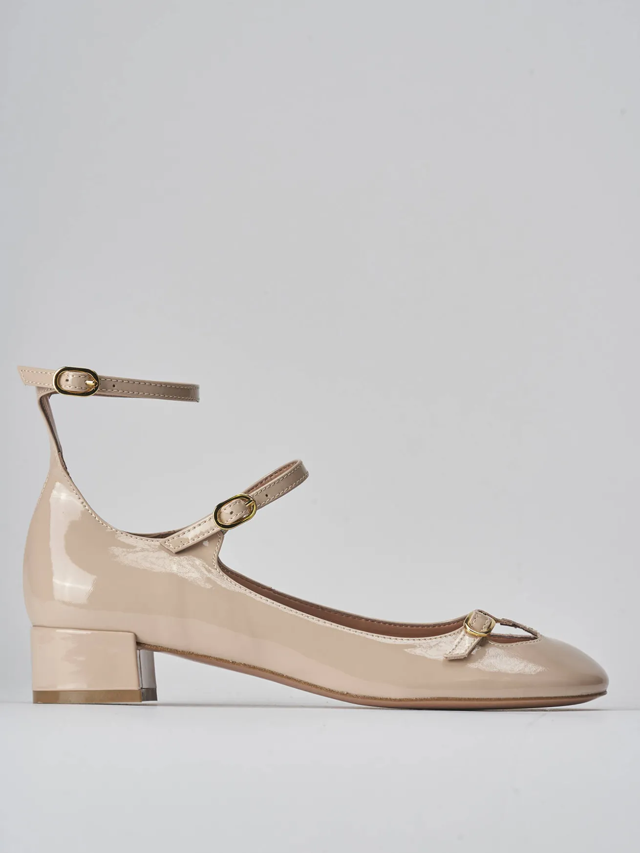 Décolleté tacco 3cm vernice beige