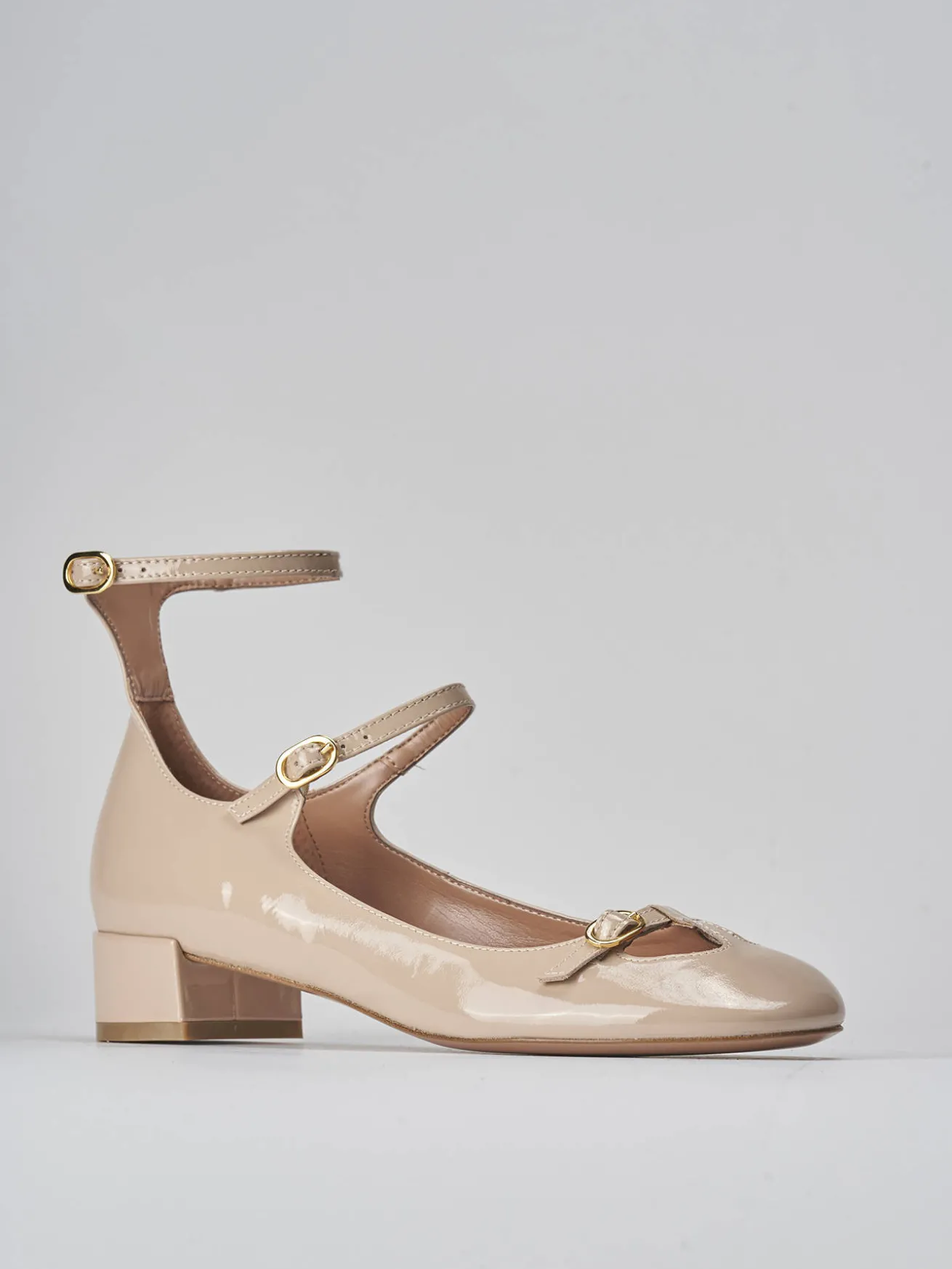 Décolleté tacco 3cm vernice beige