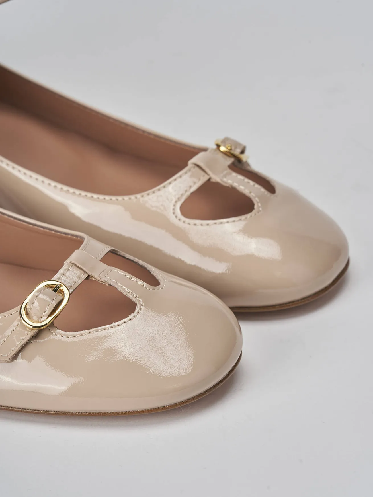 Décolleté tacco 3cm vernice beige