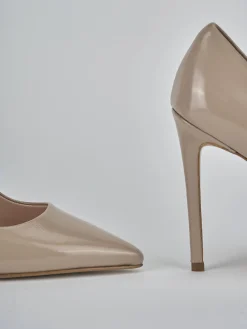 Décolleté tacco 10cm vernice beige