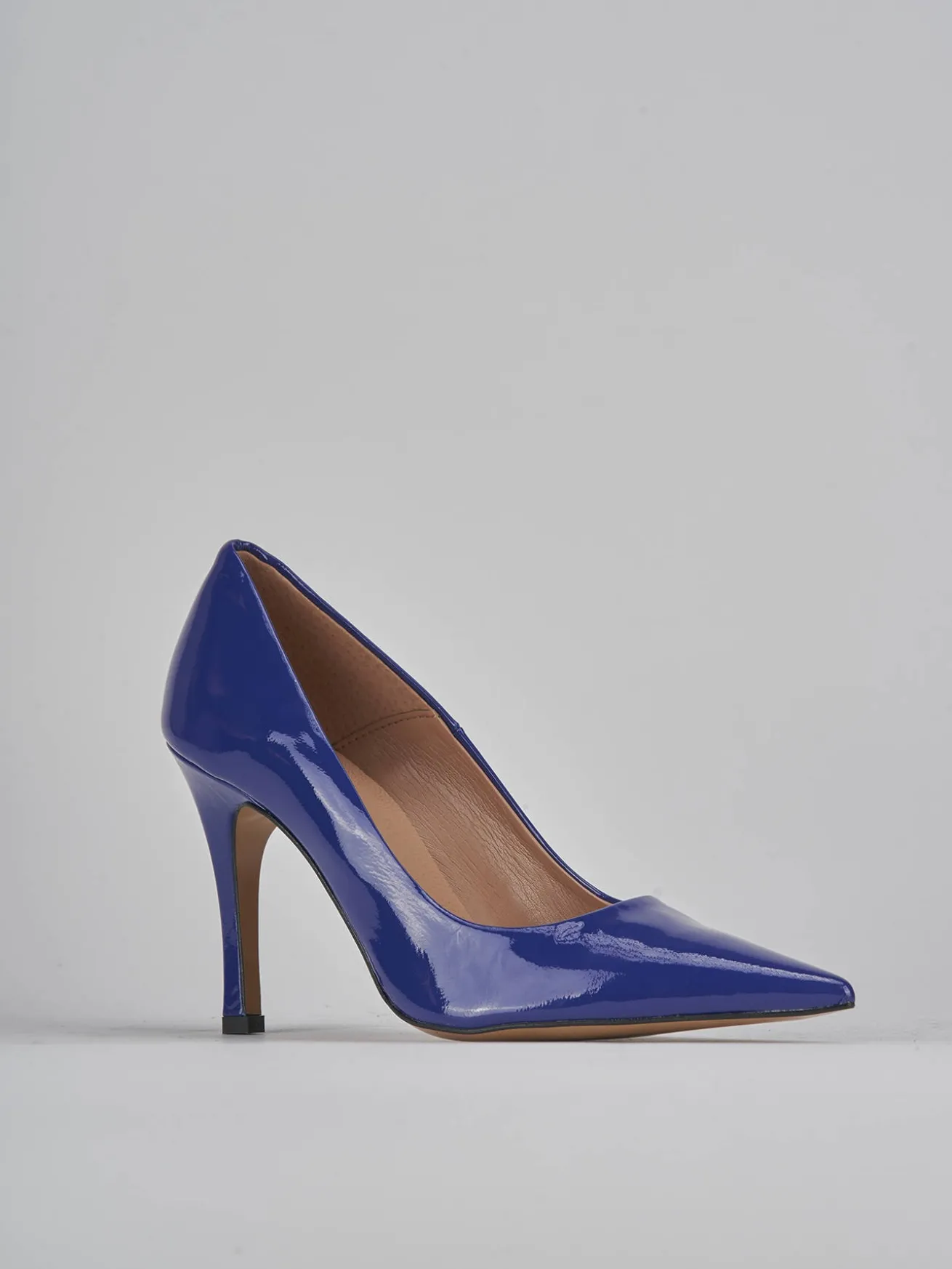 Décolleté tacco 9cm vernice blu