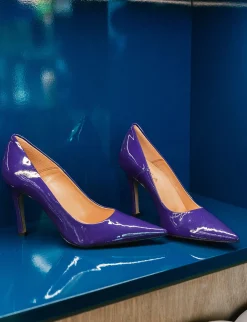 Décolleté tacco 9cm vernice blu