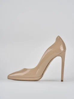 Décolleté tacco 11cm vernice beige