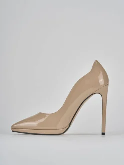 Décolleté tacco 11cm vernice beige