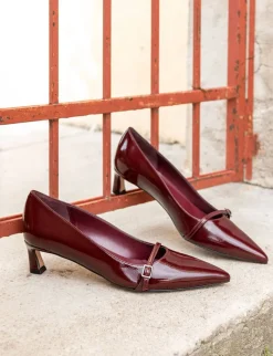 Décolleté tacco 5cm vernice bordo'