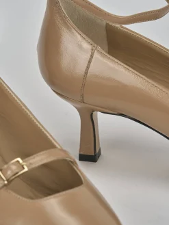 Décolleté tacco 5cm vernice marrone