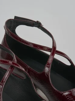 Décolleté tacco 4cm vernice bordo'