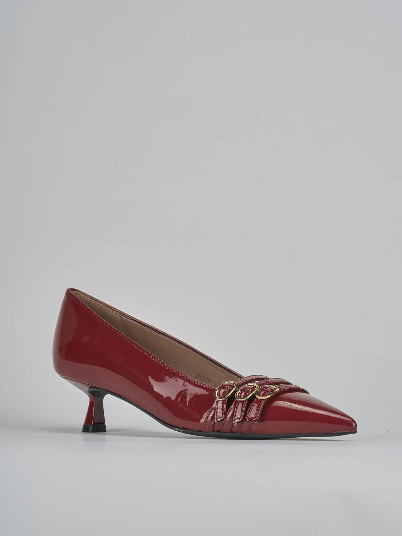 Décolleté tacco 5cm vernice bordo'