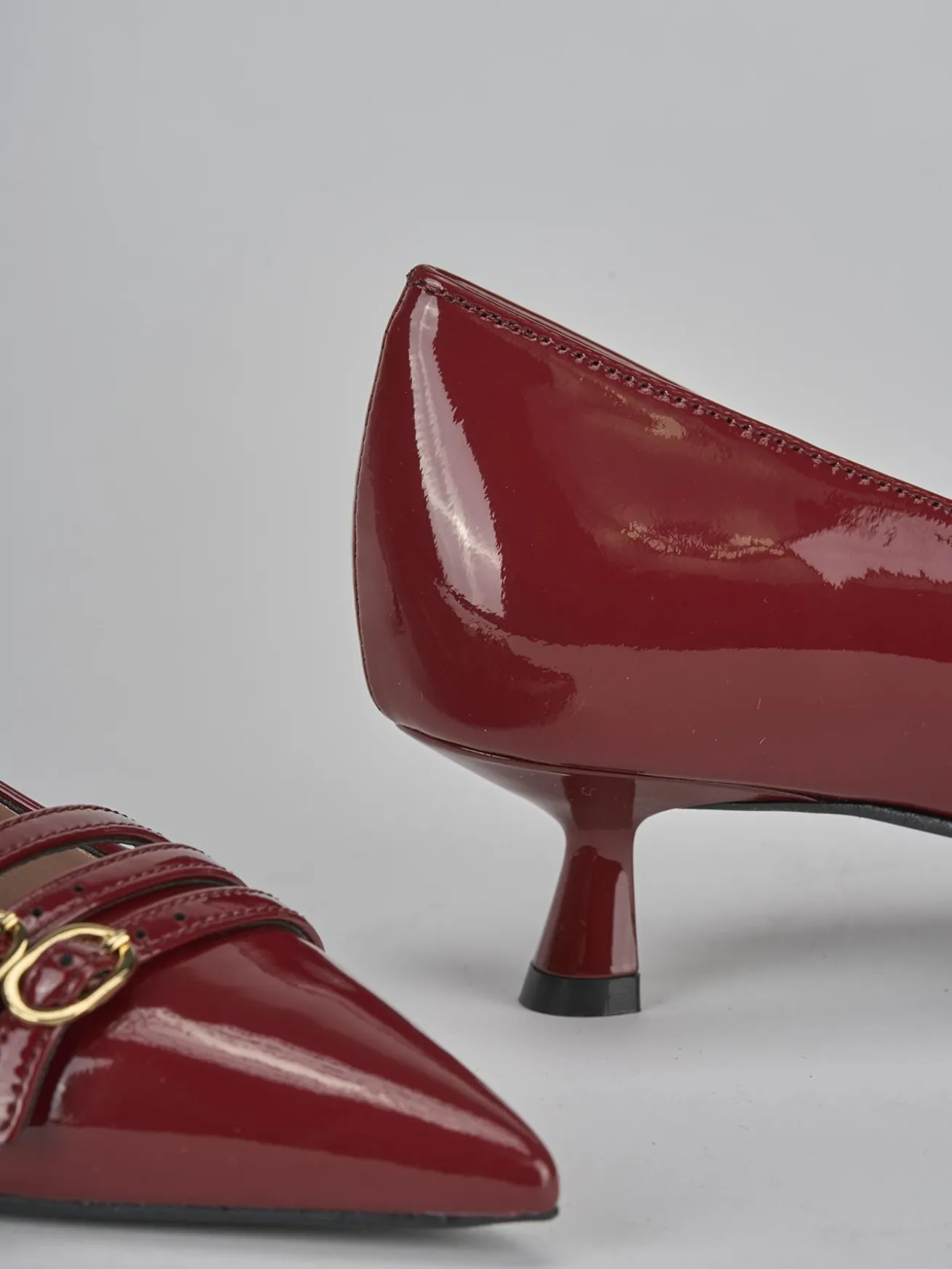 Décolleté tacco 5cm vernice bordo'