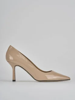 Décolleté tacco 7cm vernice beige