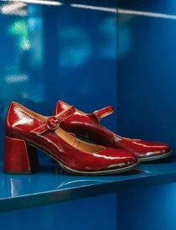 Décolleté tacco 8cm vernice bordo'