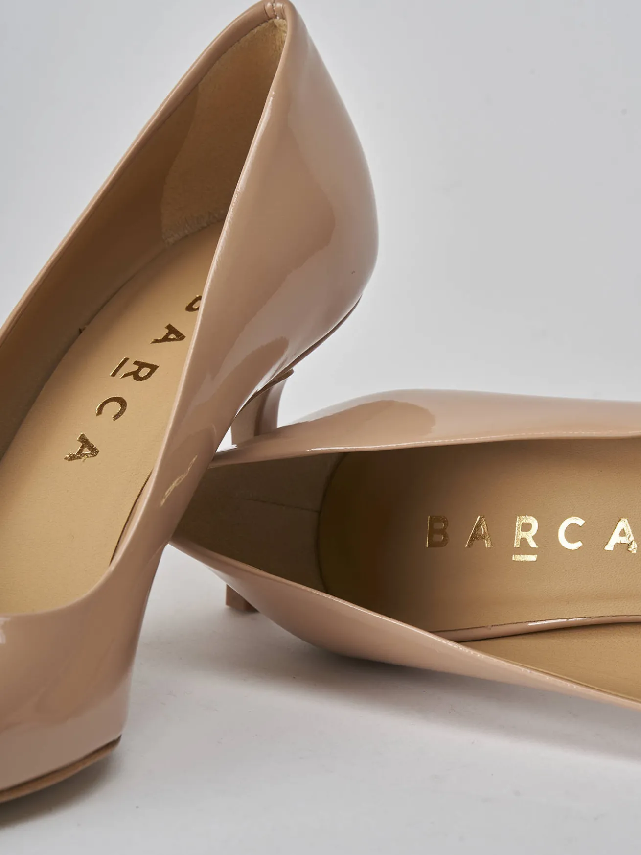 Décolleté tacco 7cm vernice beige