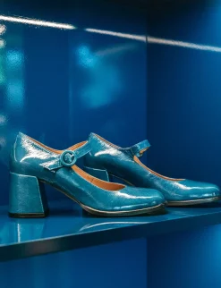 Décolleté tacco 8cm vernice blu