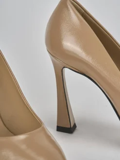 Décolleté tacco 10cm vernice marrone