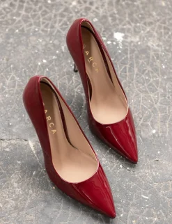 Décolleté tacco 10cm vernice bordo'