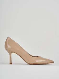 Décolleté tacco 7cm vernice beige