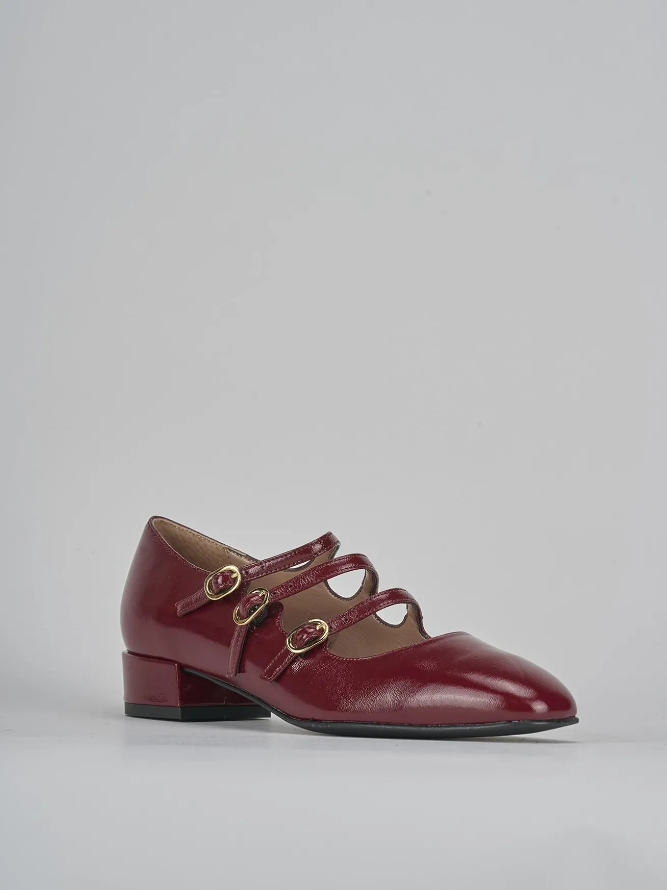 Décolleté tacco 3cm vernice bordo'