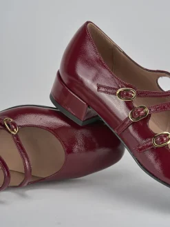 Décolleté tacco 3cm vernice bordo'