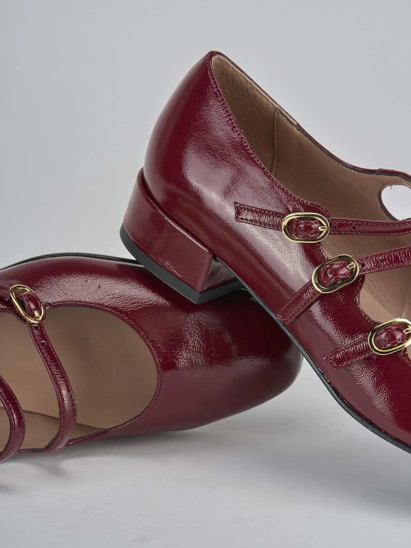 Décolleté tacco 3cm vernice bordo'