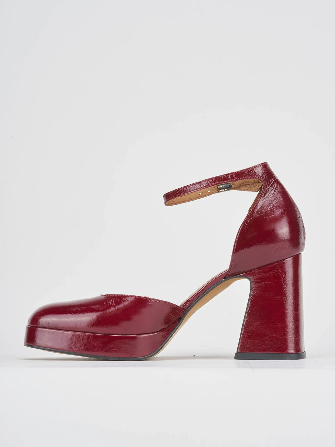Décolleté tacco 9cm vernice bordo'