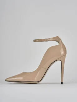 Décolleté tacco 11cm vernice marrone