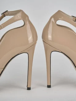 Décolleté tacco 11cm vernice marrone