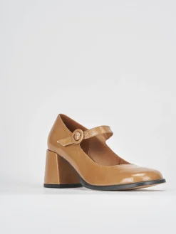 Décolleté tacco 8cm vernice marrone