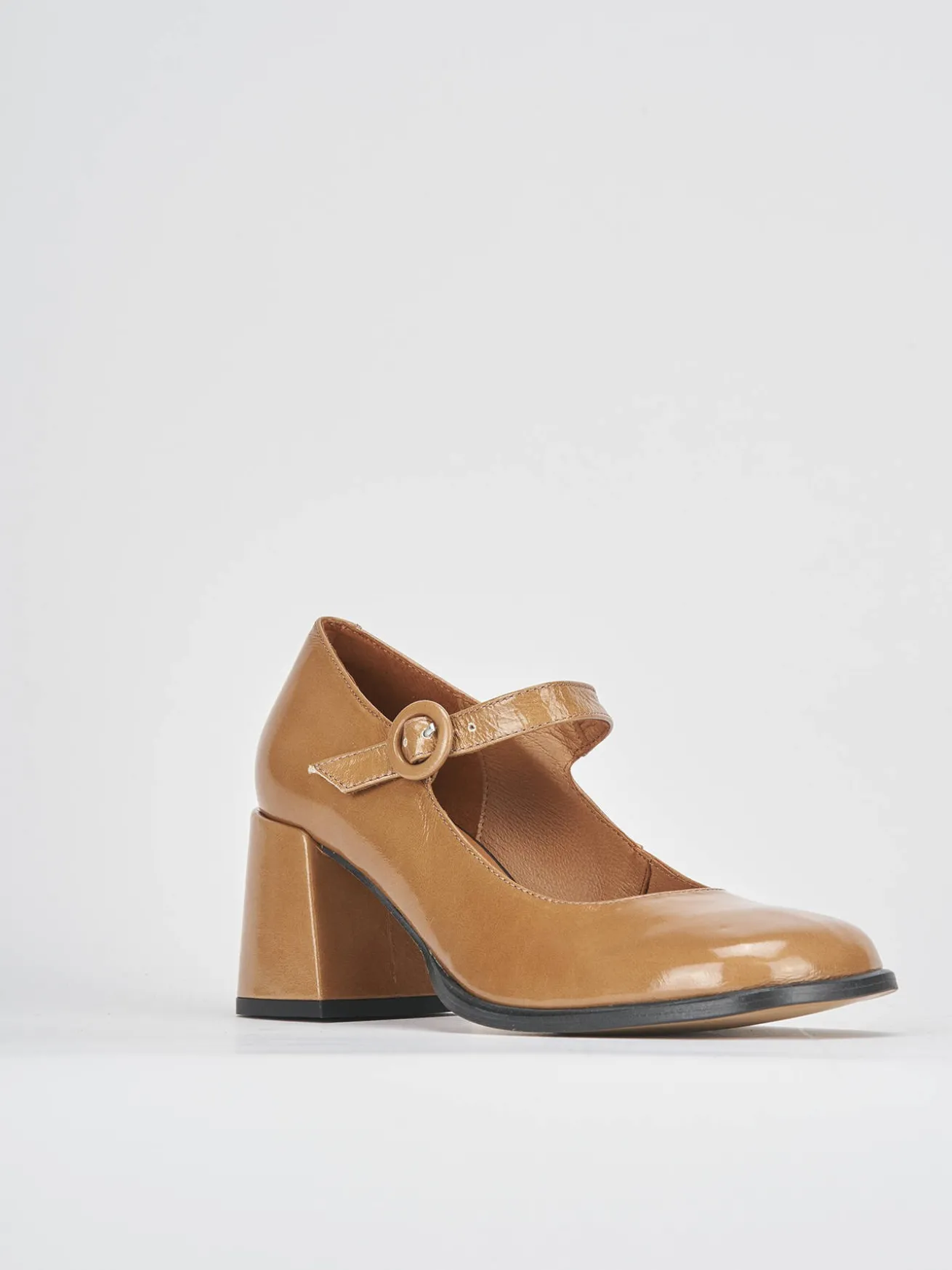 Décolleté tacco 8cm vernice marrone