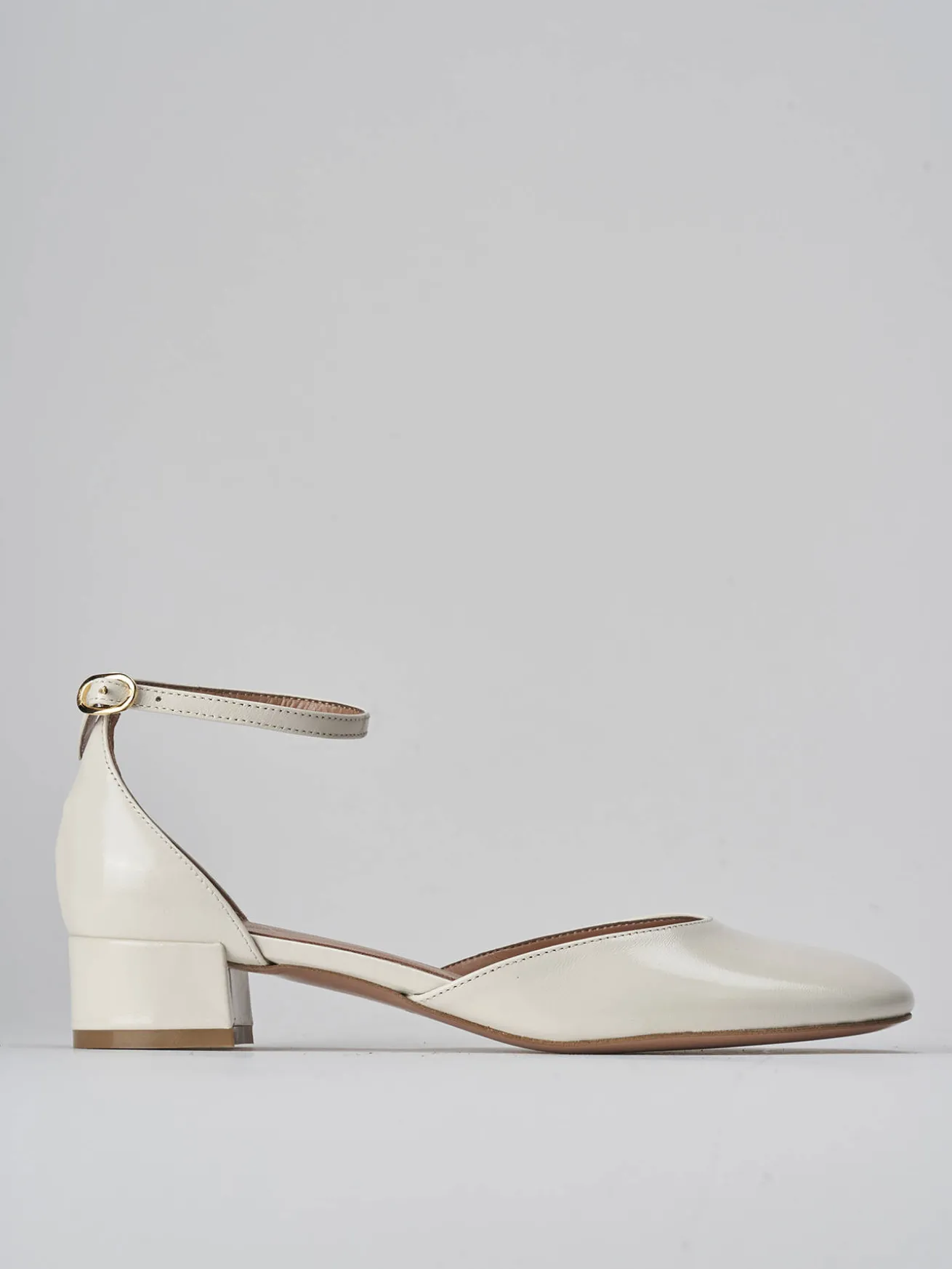 Décolleté tacco 3cm vernice bianco