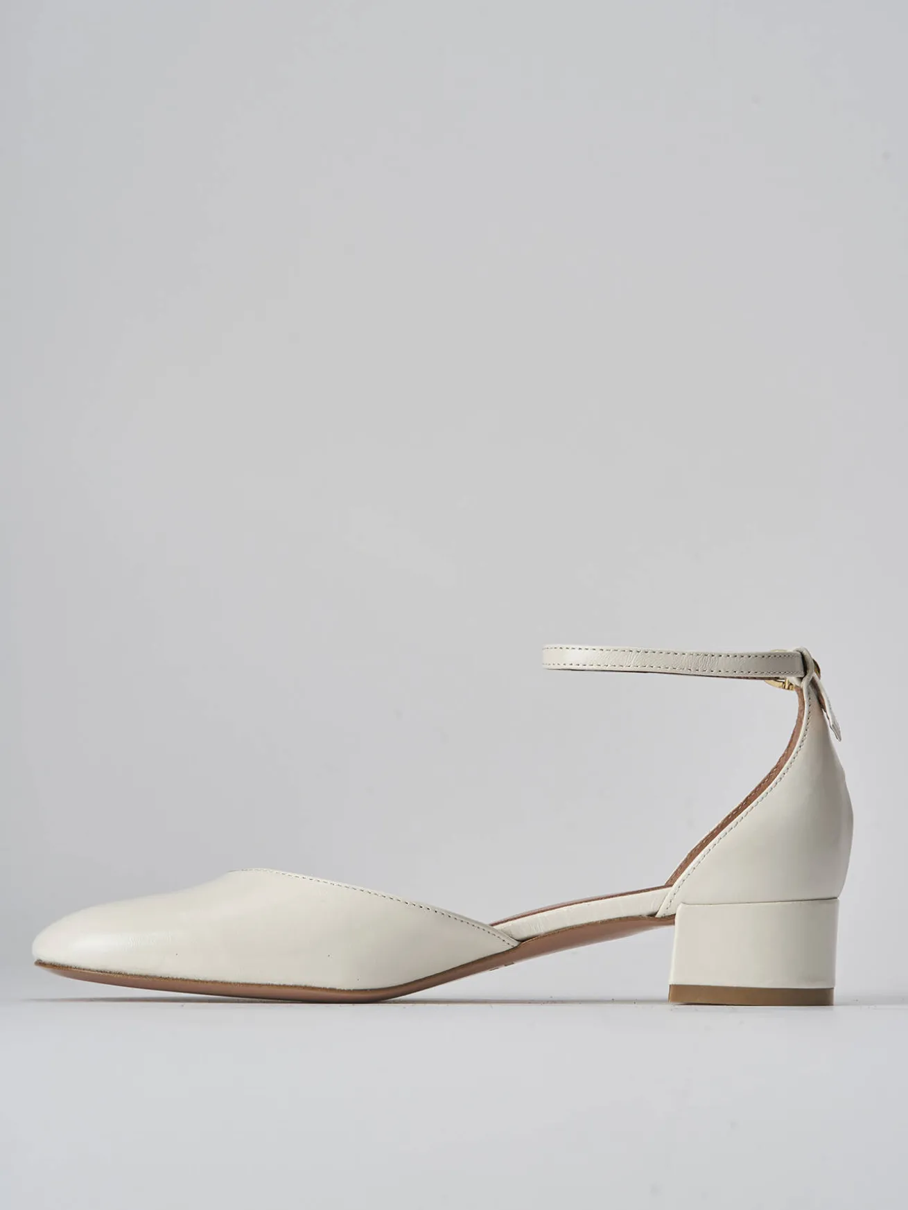 Décolleté tacco 3cm vernice bianco