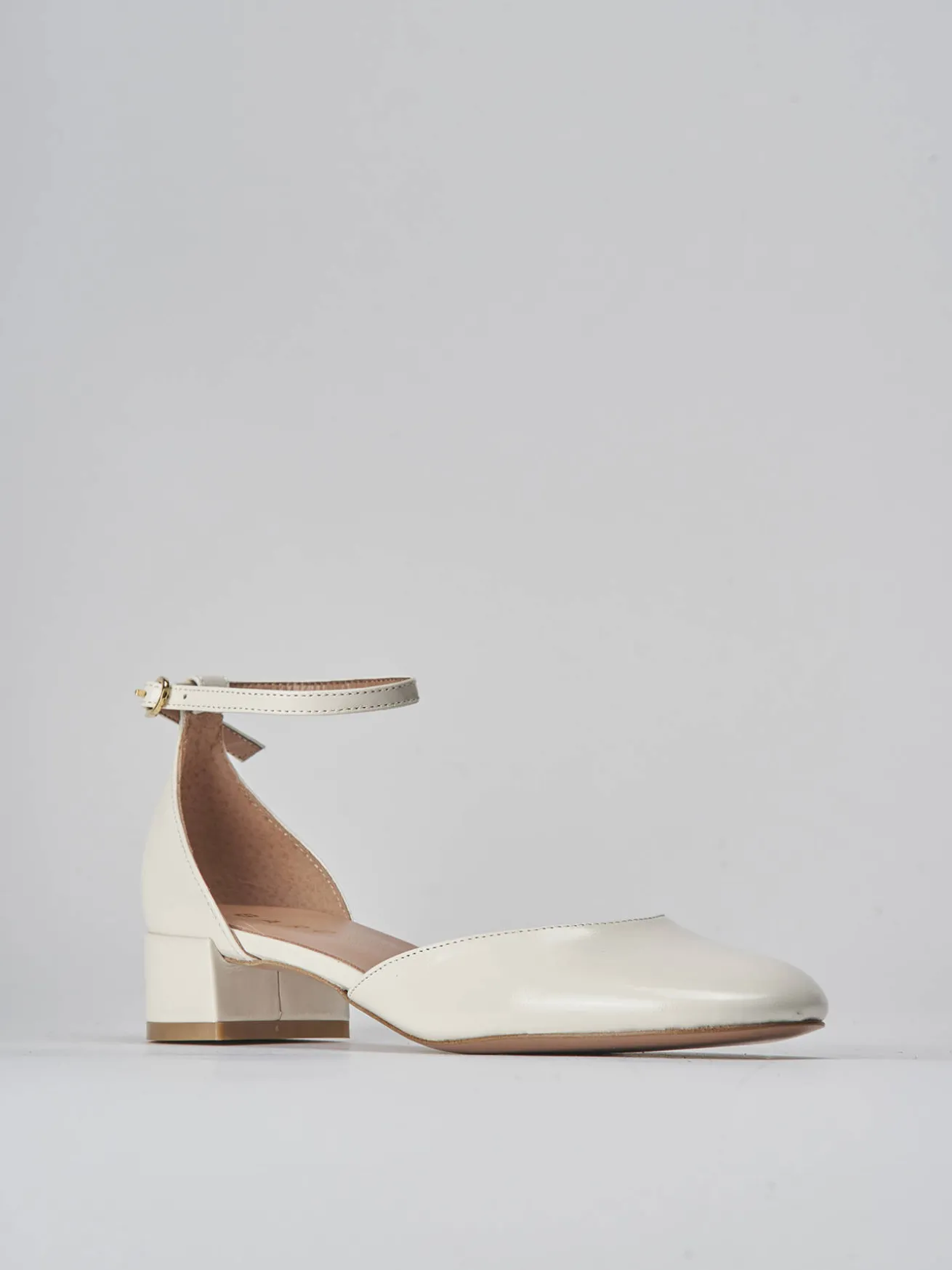 Décolleté tacco 3cm vernice bianco