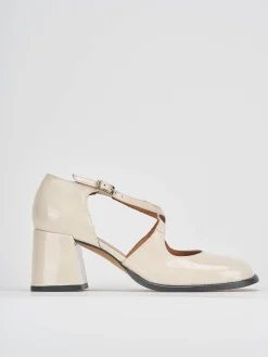 Décolleté tacco 8cm vernice bianco