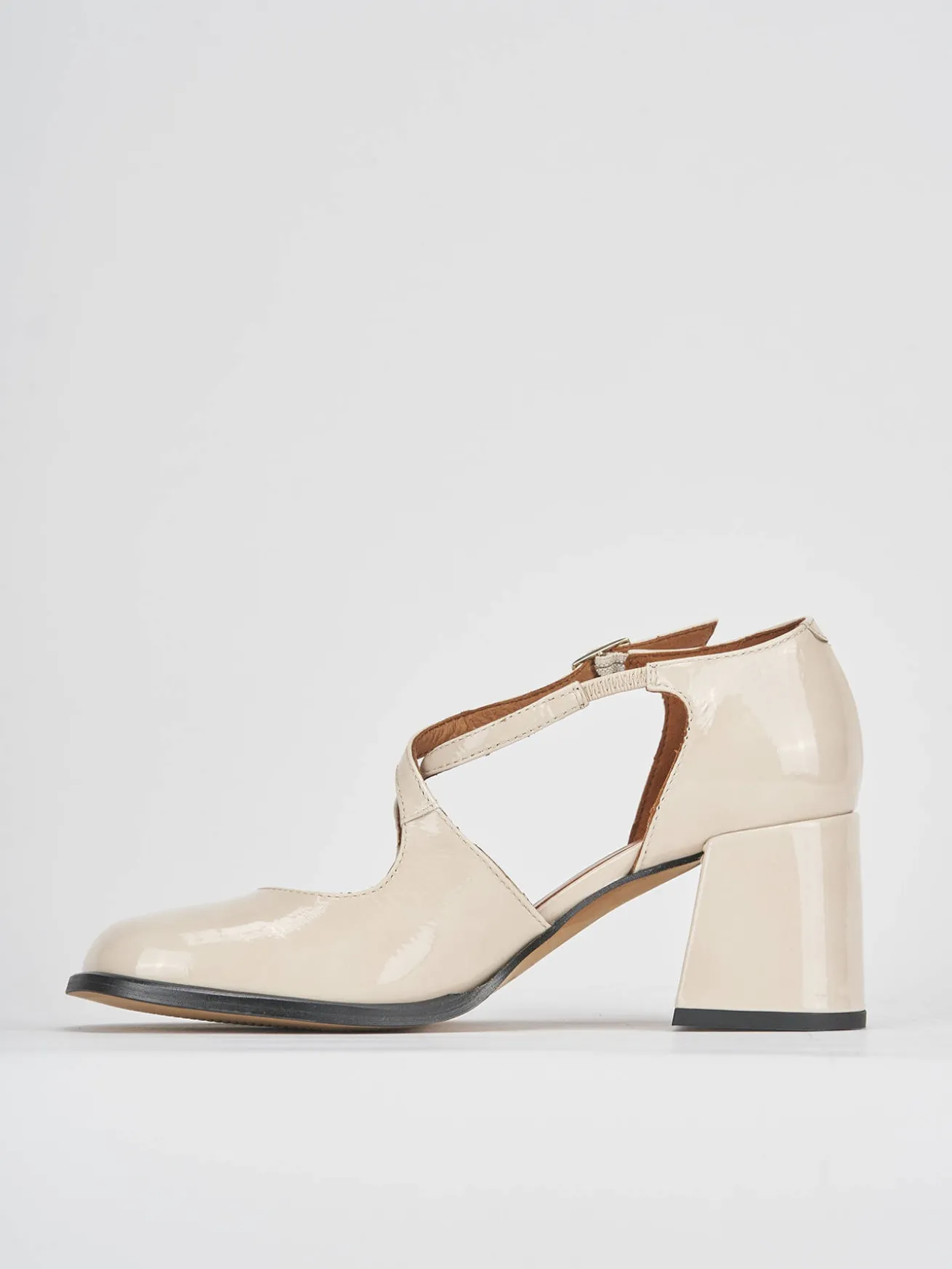 Décolleté tacco 8cm vernice bianco