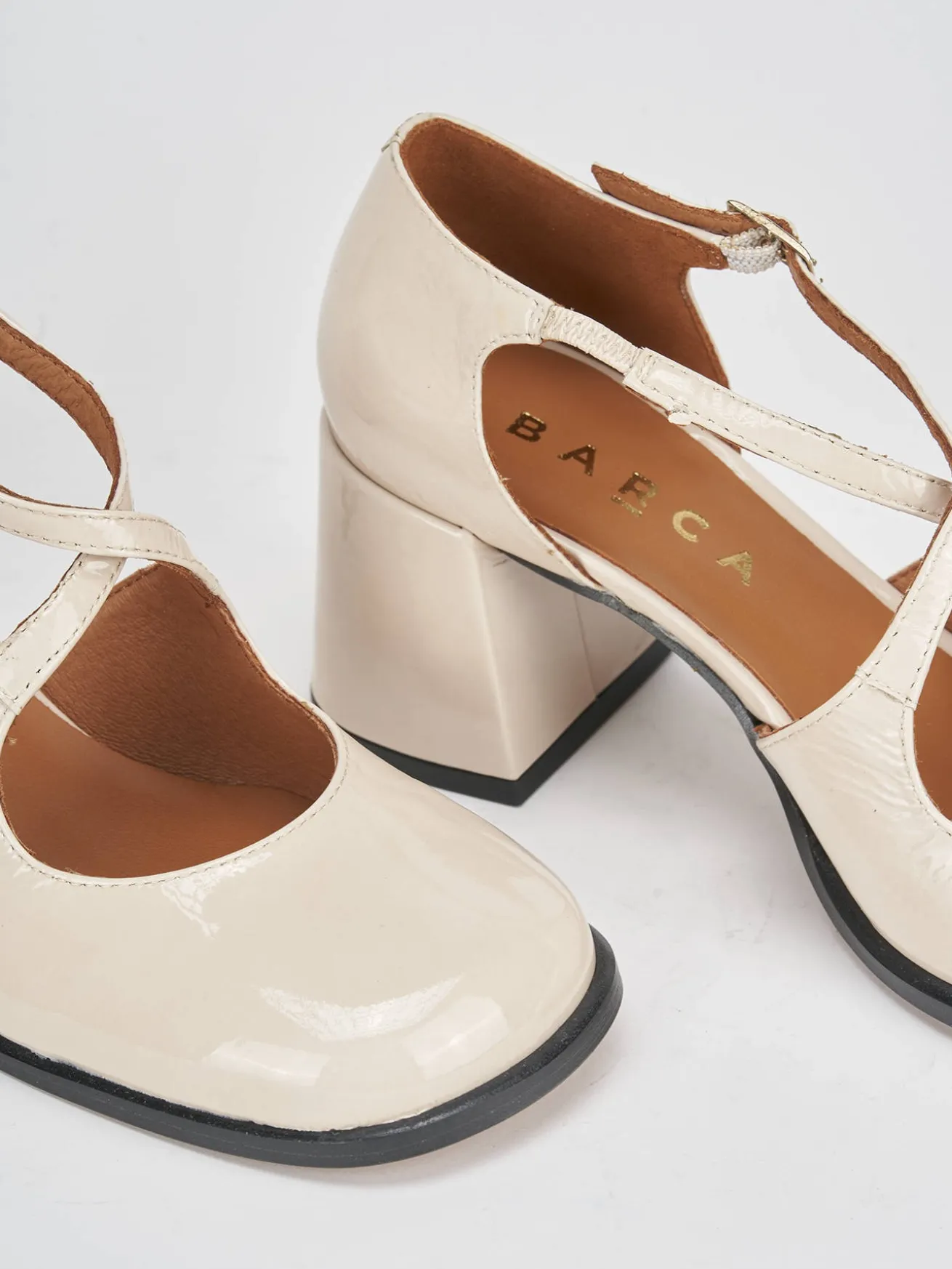 Décolleté tacco 8cm vernice bianco