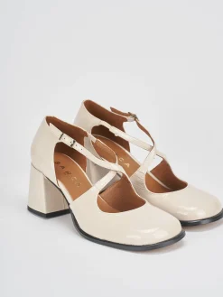 Décolleté tacco 8cm vernice bianco