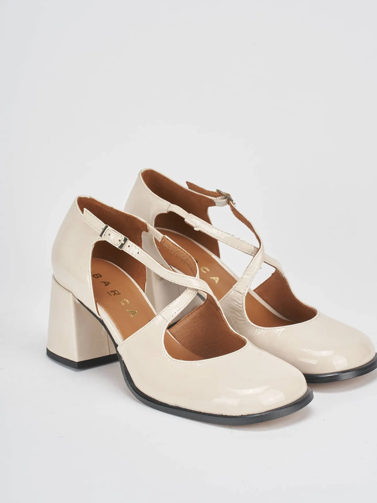 Décolleté tacco 8cm vernice bianco