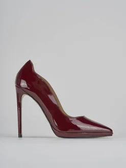 Décolleté tacco 11cm vernice bordo'