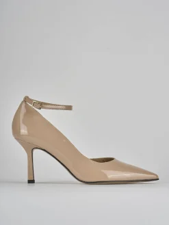 Décolleté tacco 7cm vernice beige
