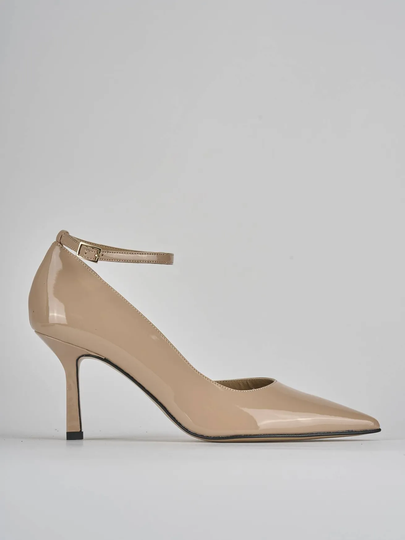 Décolleté tacco 7cm vernice beige
