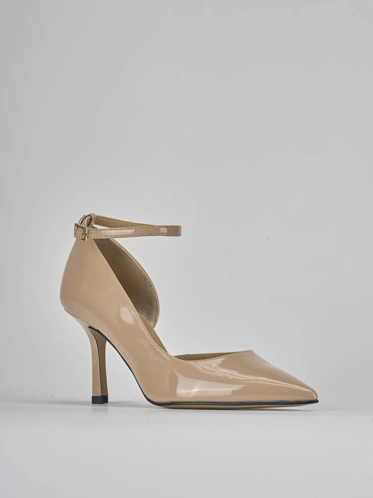 Décolleté tacco 7cm vernice beige