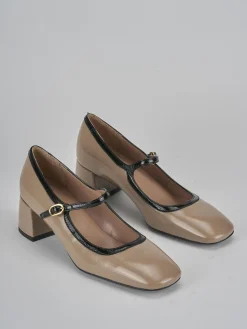 Décolleté tacco 5cm vernice beige