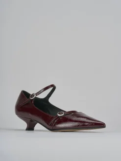 Décolleté tacco 4cm vernice bordo'