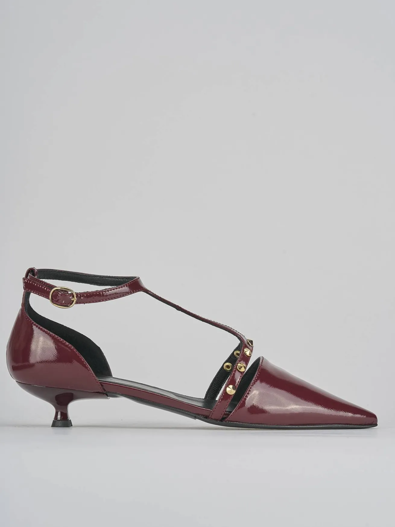 Décolleté tacco 3cm vernice bordo'