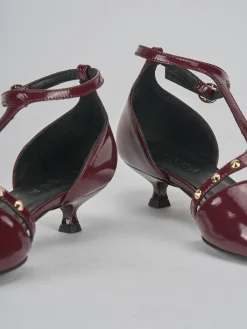 Décolleté tacco 3cm vernice bordo'