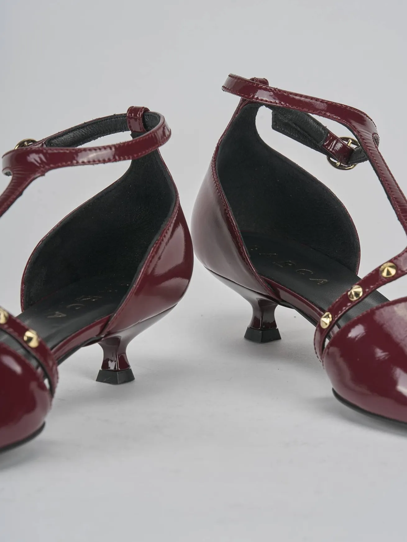 Décolleté tacco 3cm vernice bordo'