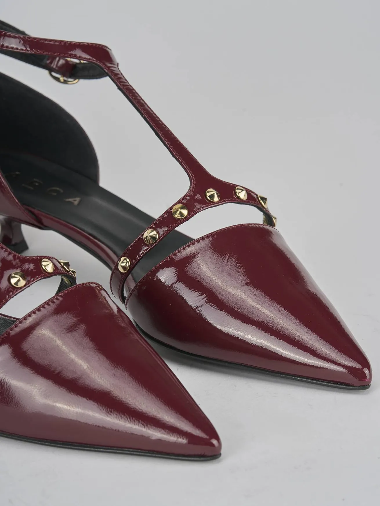 Décolleté tacco 3cm vernice bordo'