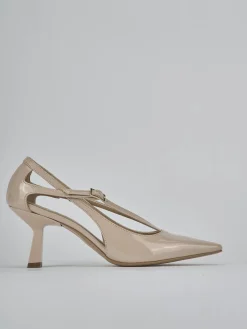 Décolleté tacco 7cm vernice beige