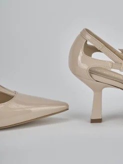 Décolleté tacco 7cm vernice beige