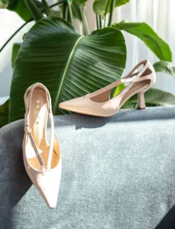 Décolleté tacco 7cm vernice beige